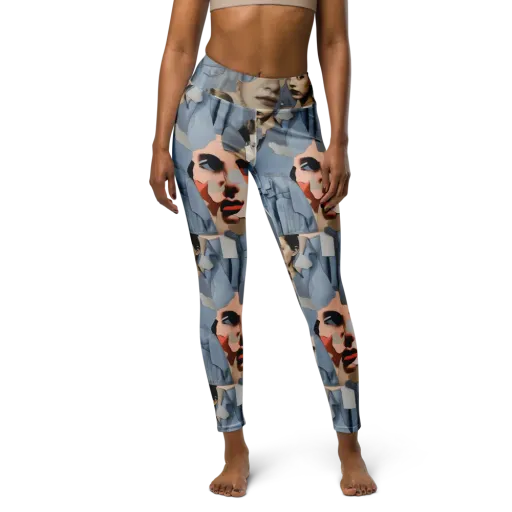 Blue Jean Mirage on a Yoga Leggings