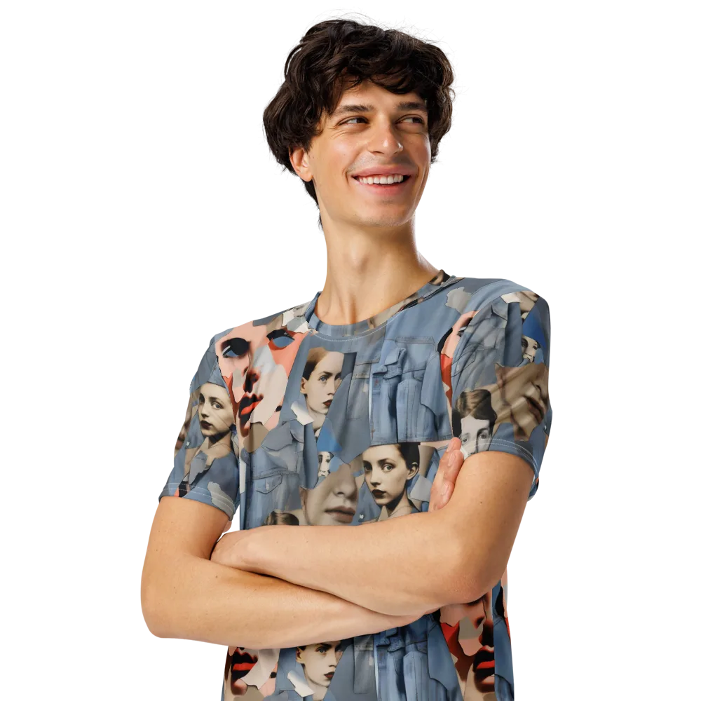 Blue Jean Mirage on Men's Crew Neck T-Shirt — Left Front