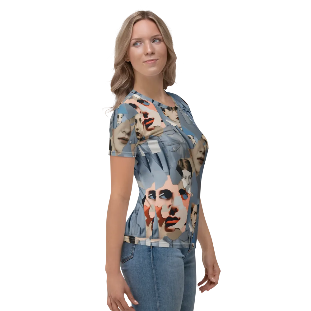Blue Jean Mirage on Women's Crew Neck T-Shirt — Right