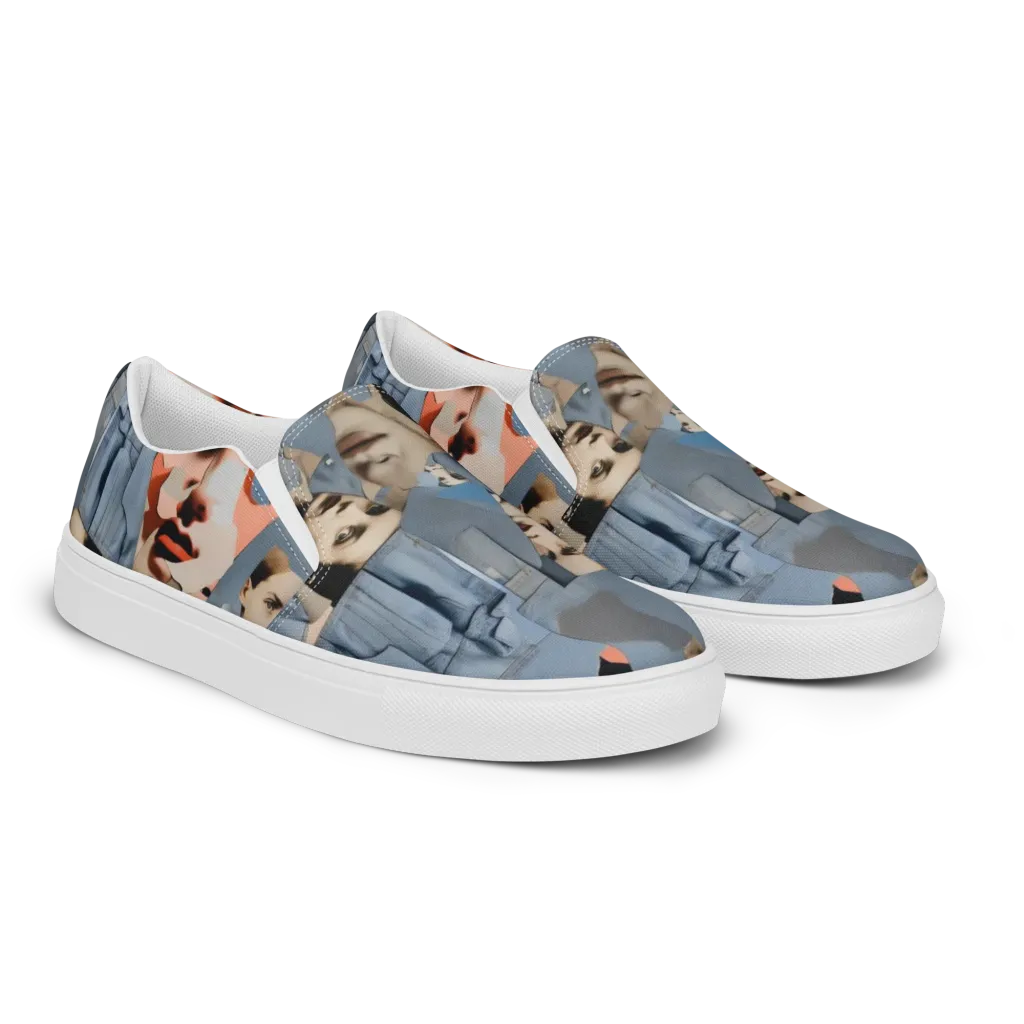 Blue Jean Mirage on Men's Slip-On Canvas Shoes — Right Front