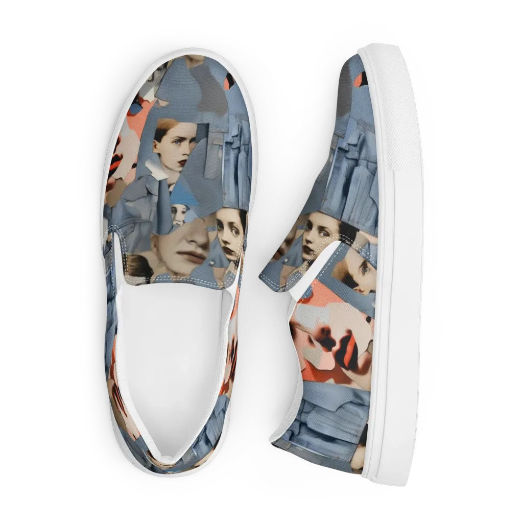 Blue Jean Mirage on Men's Slip-On Canvas Shoes — Front