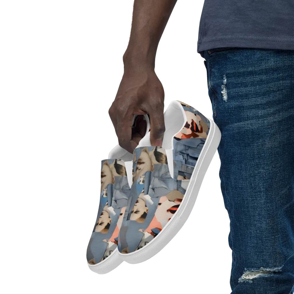 Blue Jean Mirage on Men's Slip-On Canvas Shoes — Left Front