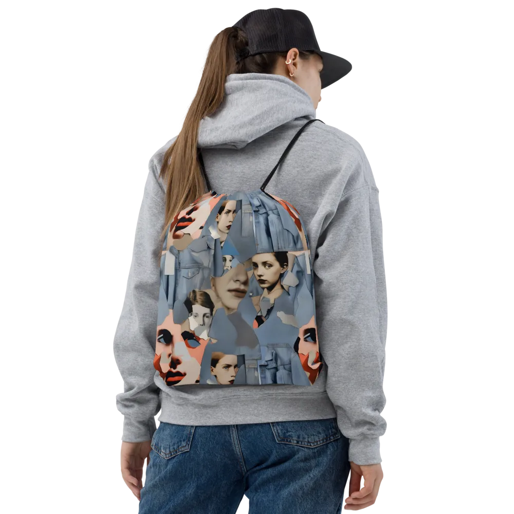 Blue Jean Mirage on Drawstring Bag — Front