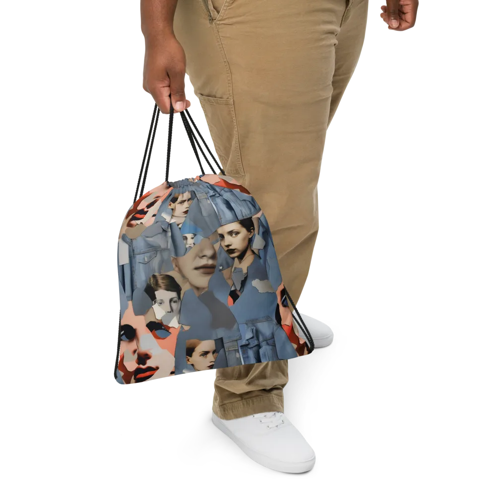 Blue Jean Mirage on Drawstring Bag — Front