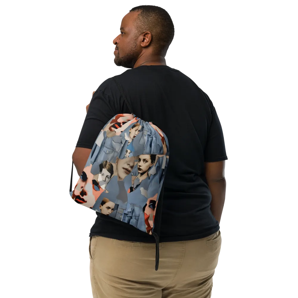 Blue Jean Mirage on Drawstring Bag — Front