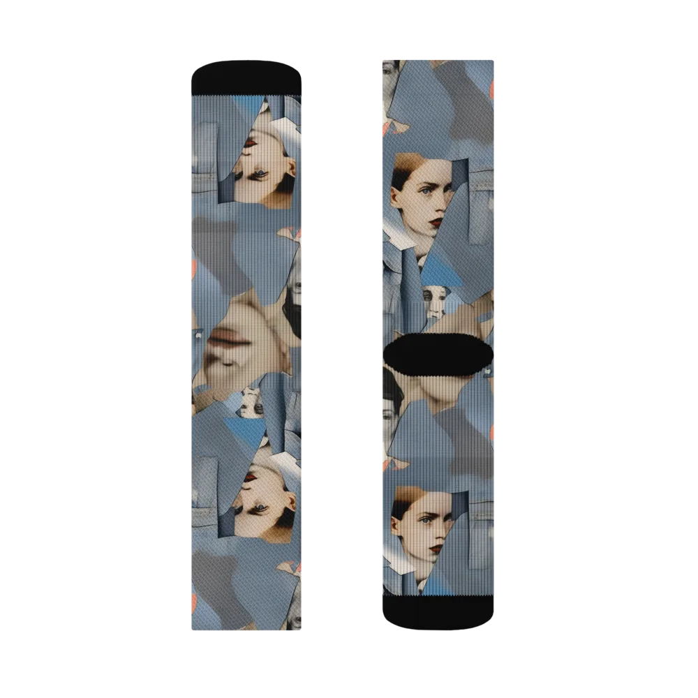 Blue Jean Mirage on Socks — Left Sock