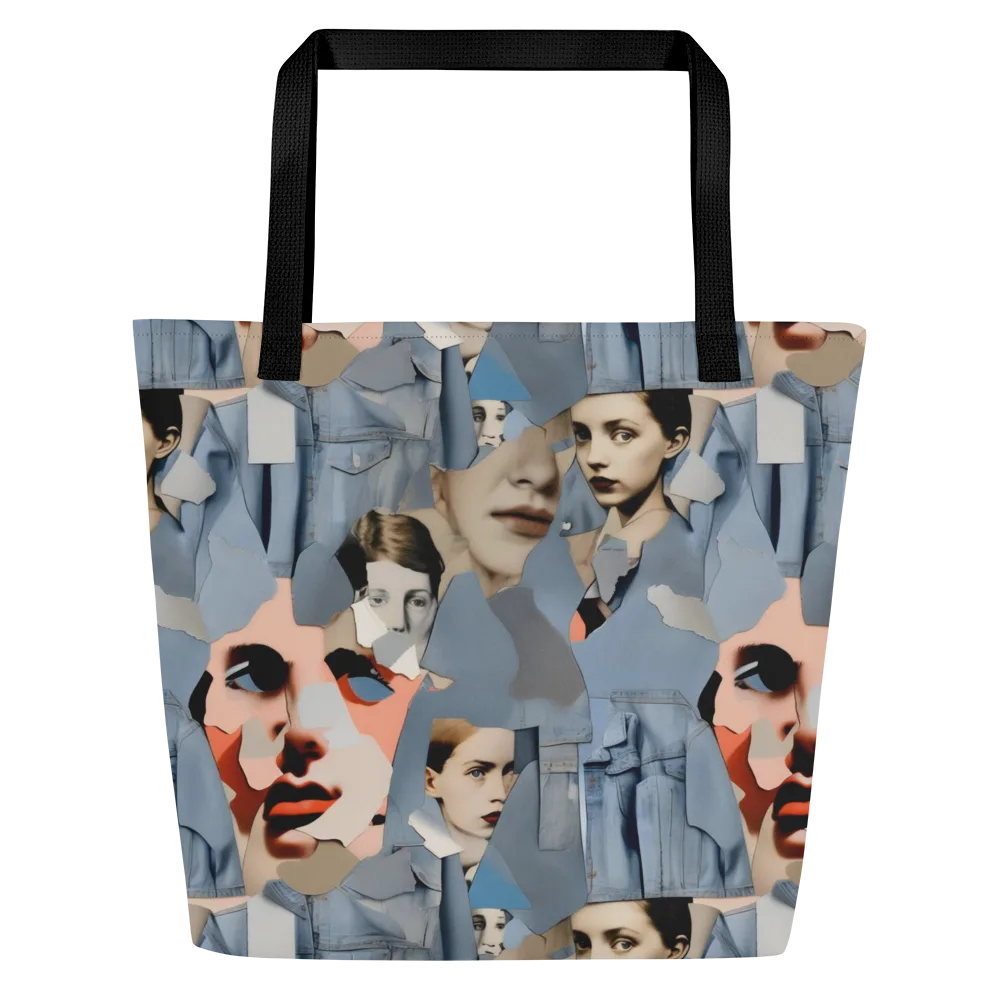 Blue Jean Mirage on Large Tote Bag W/ Pocket — Front