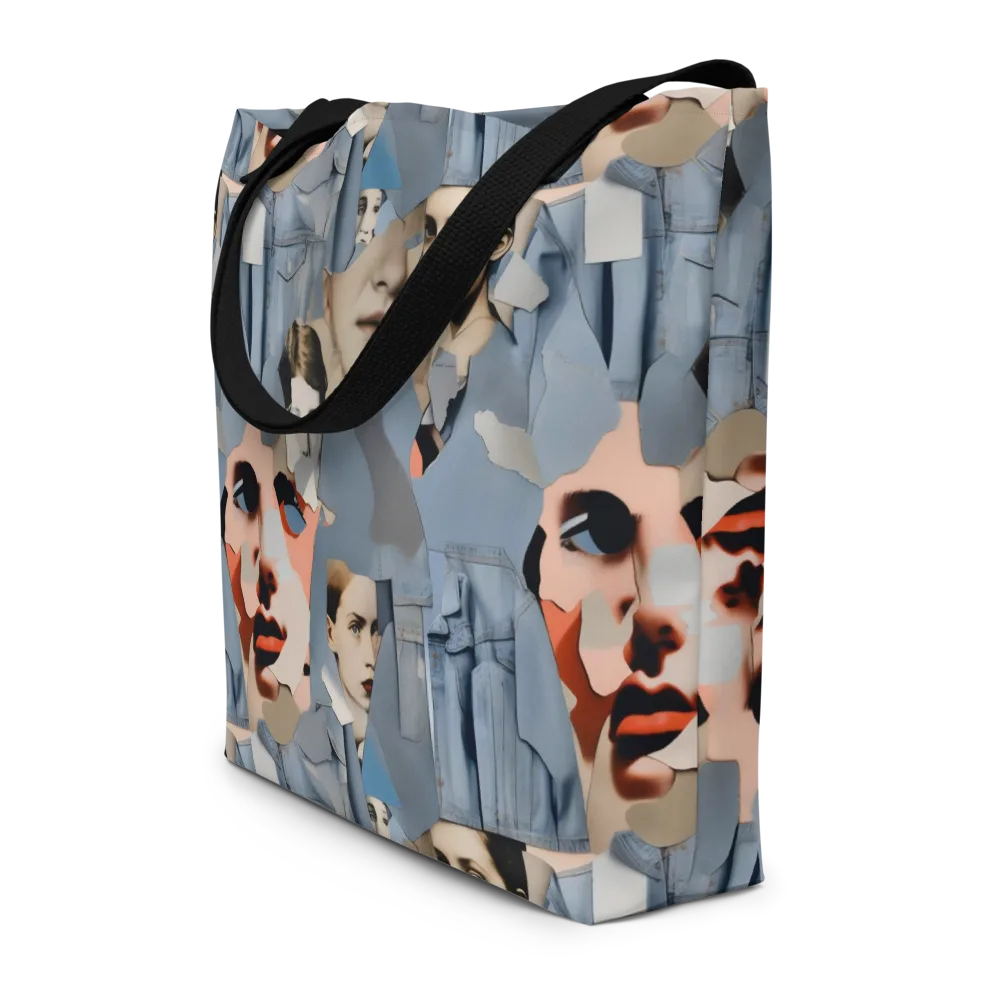 Blue Jean Mirage on Large Tote Bag W/ Pocket — Front