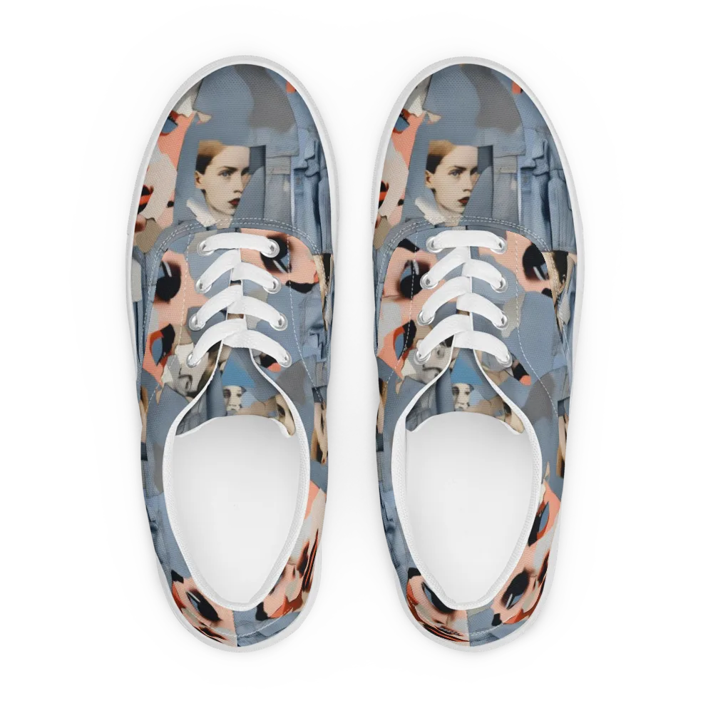 Blue Jean Mirage on Men's Lace-Up Canvas Shoes — Front