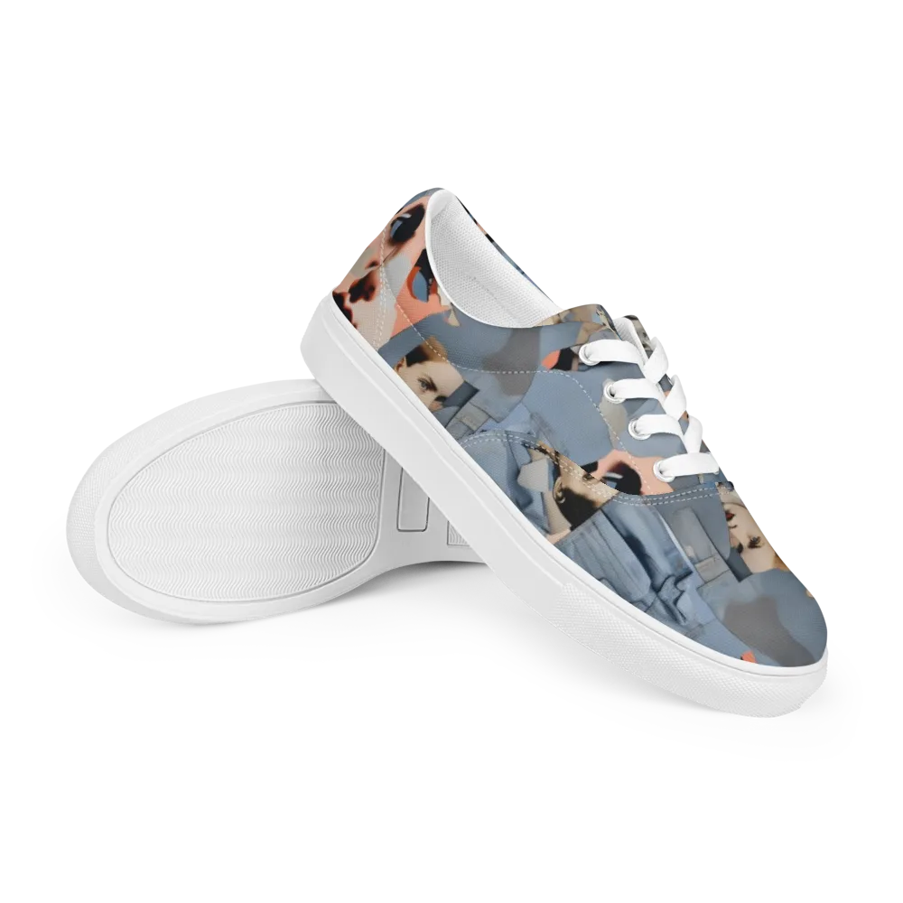Blue Jean Mirage on Men's Lace-Up Canvas Shoes — Right Front