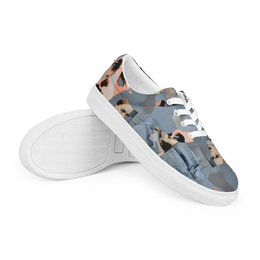 Blue Jean Mirage on a Men's Lace-Up Canvas Shoes