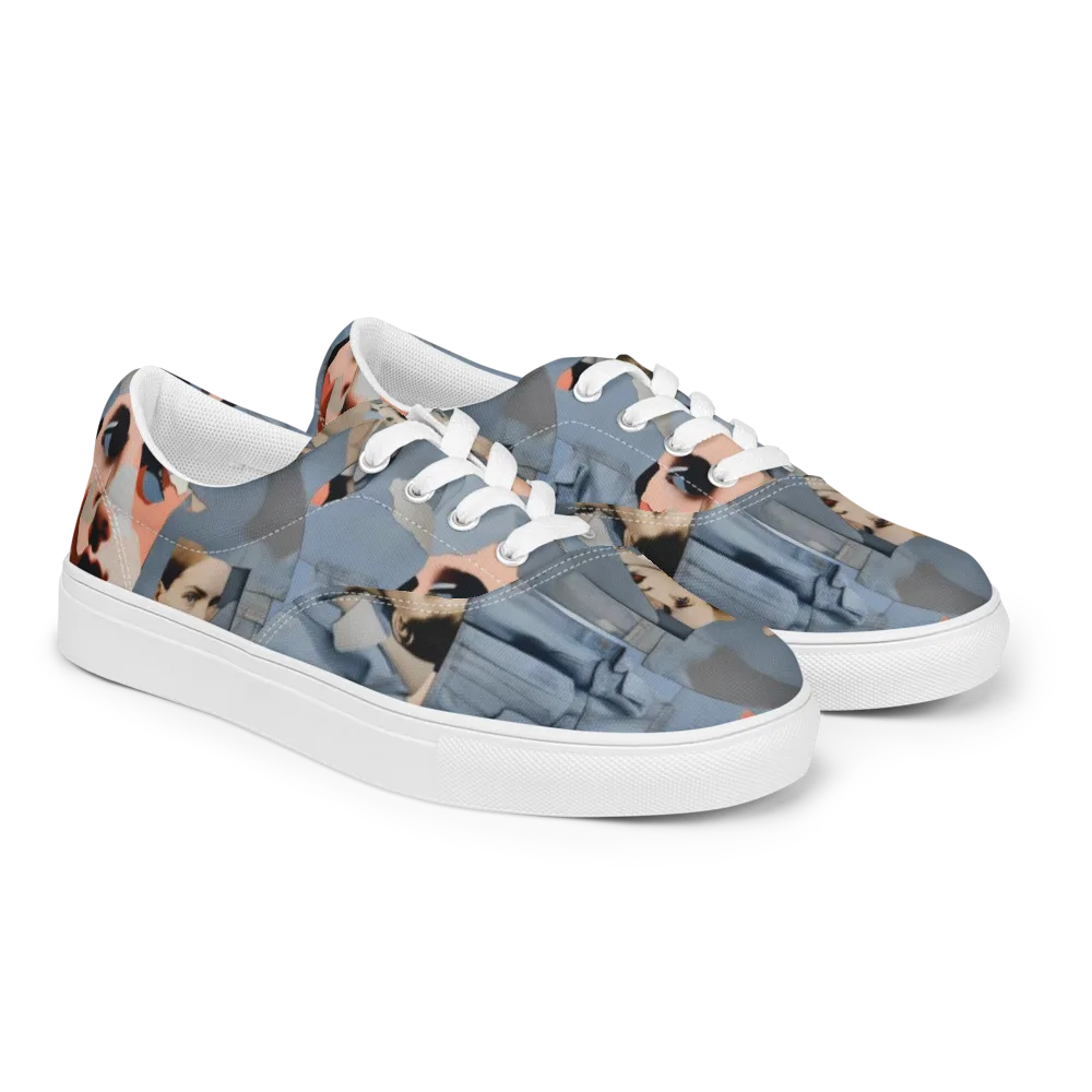Blue Jean Mirage on Men's Lace-Up Canvas Shoes — Right Front