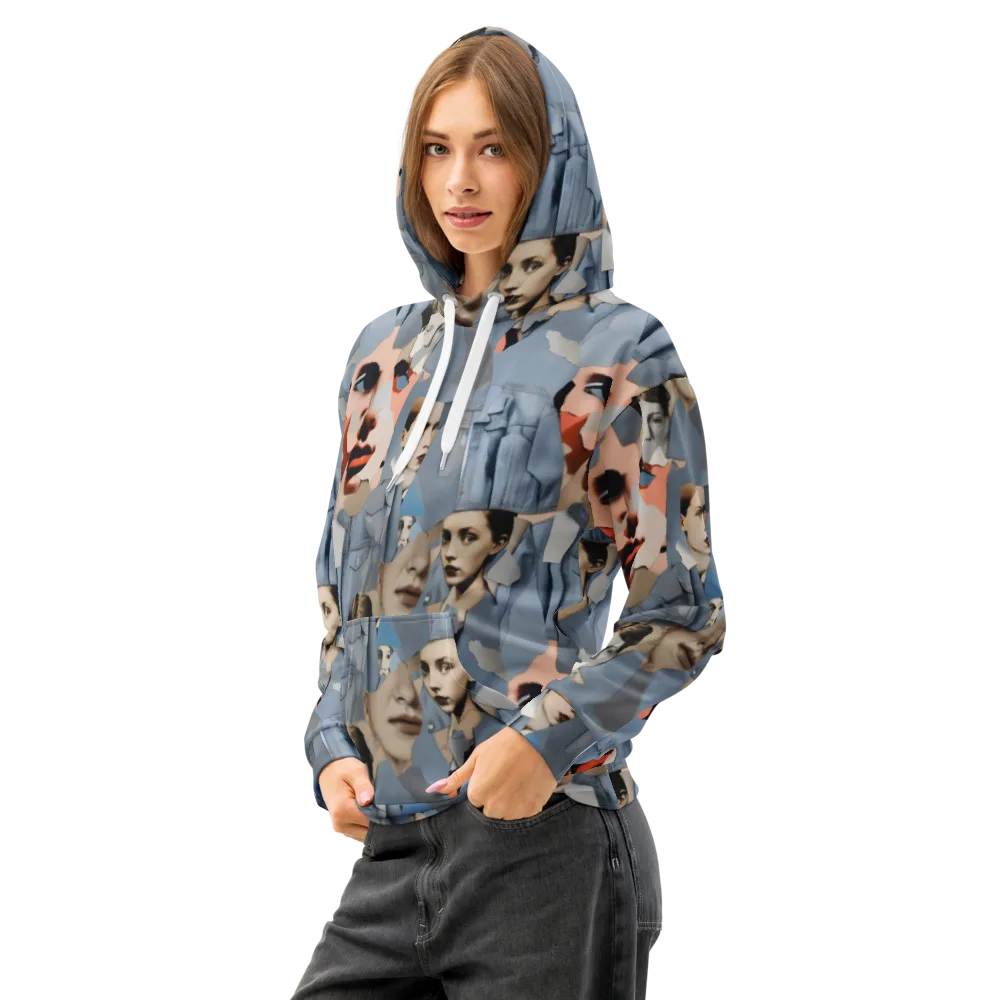 Blue Jean Mirage on Cotton Hoodie — Left Front