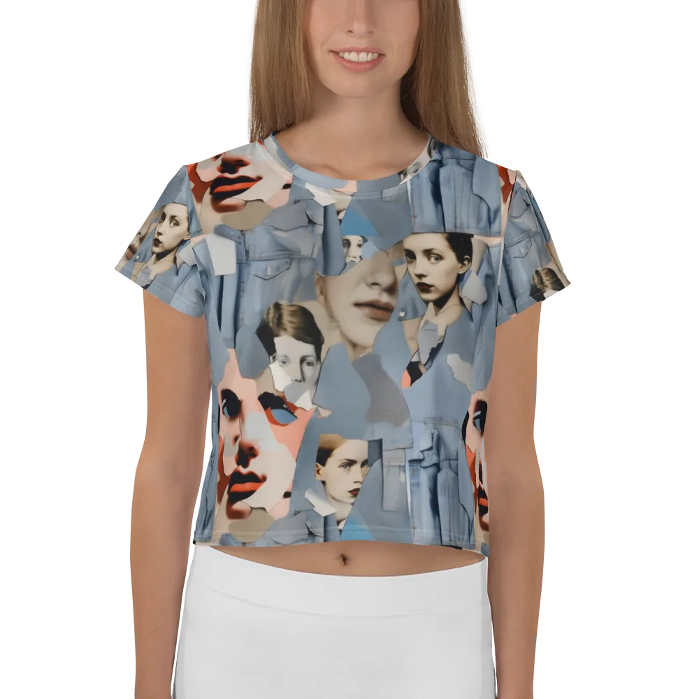 Blue Jean Mirage on Crop Tee — Front