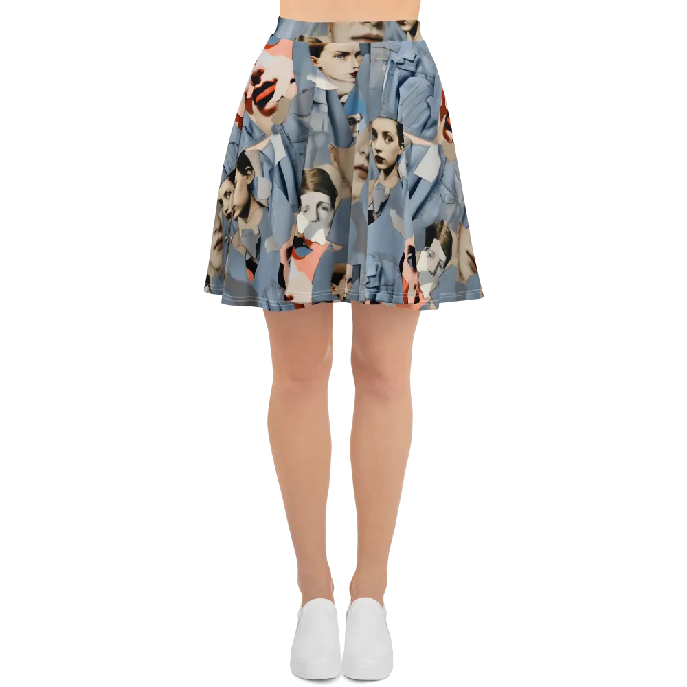 Blue Jean Mirage on Skater Skirt — Front