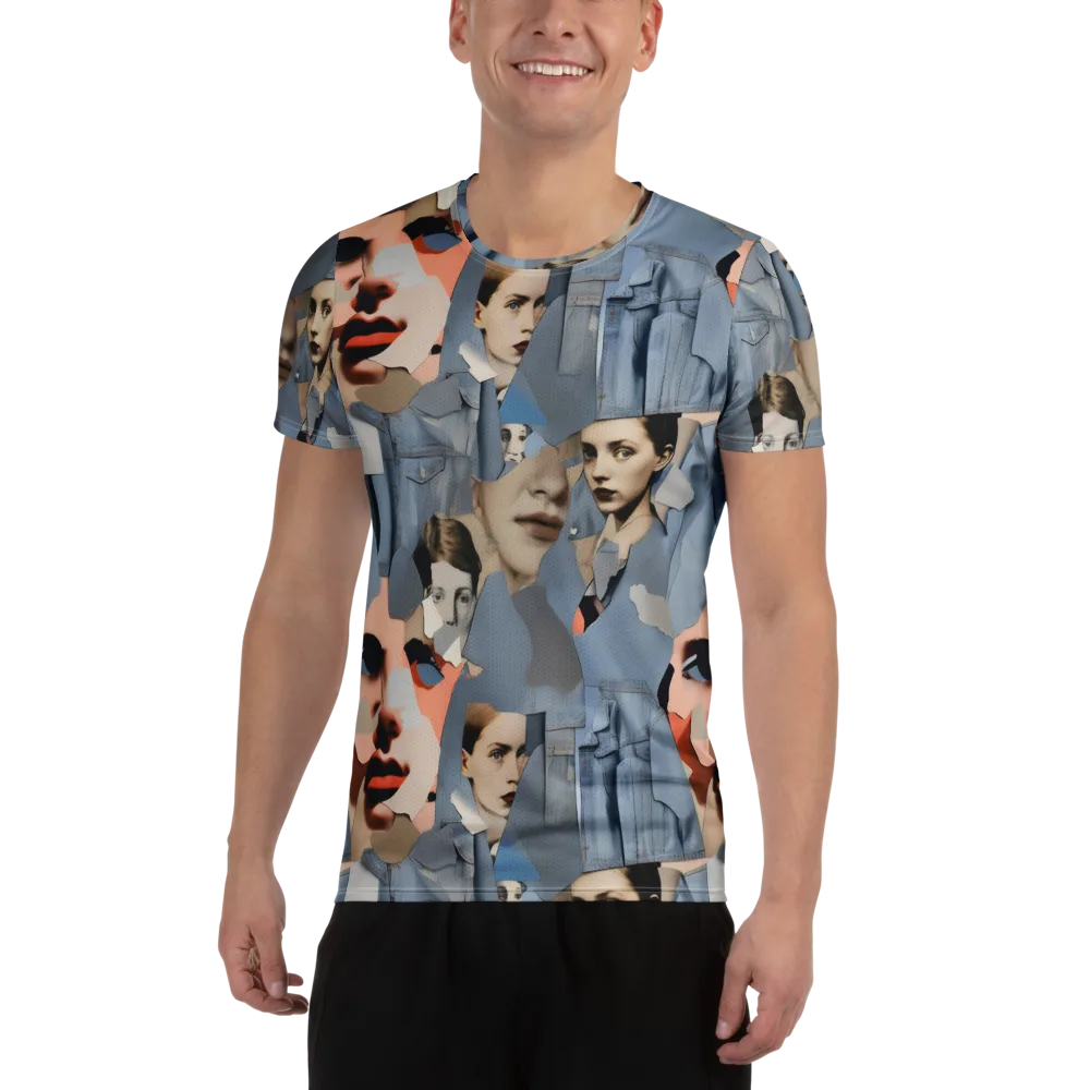 Blue Jean Mirage on Men's Athletic T-Shirt — Front