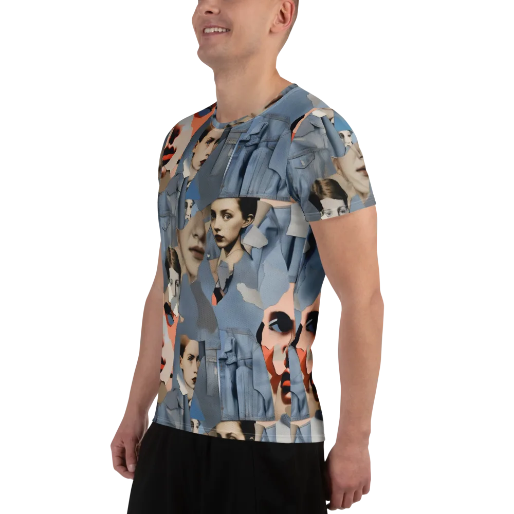 Blue Jean Mirage on Men's Athletic T-Shirt — Left