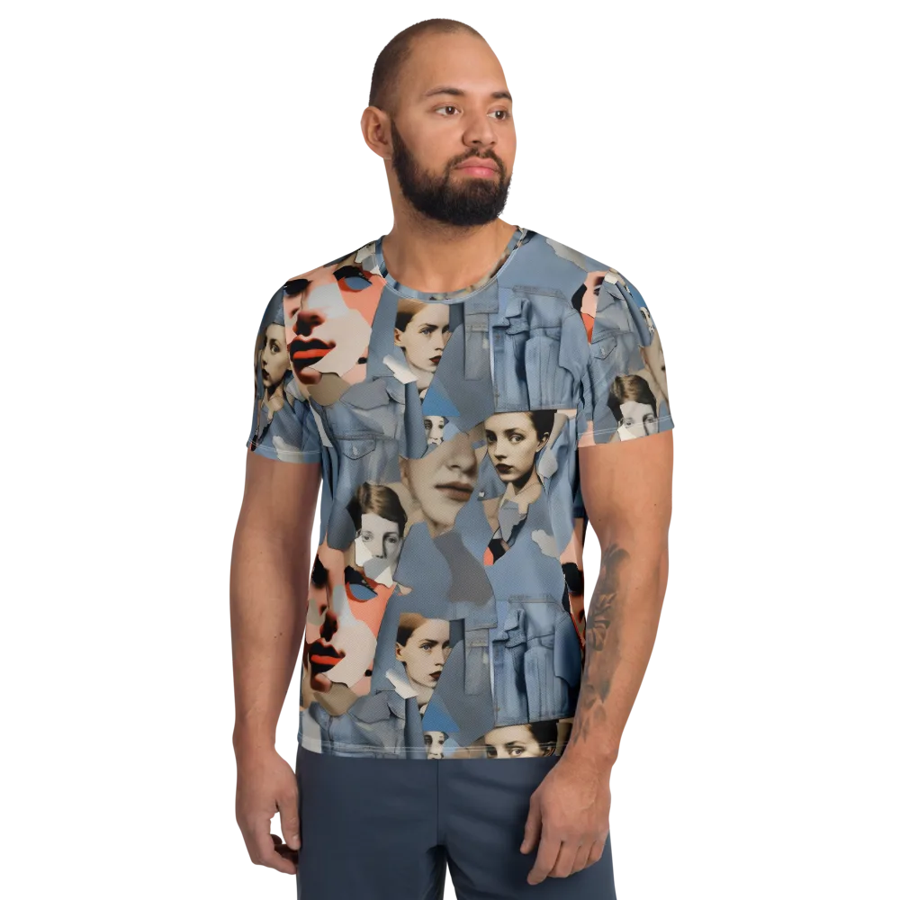 Blue Jean Mirage on Men's Athletic T-Shirt — Front