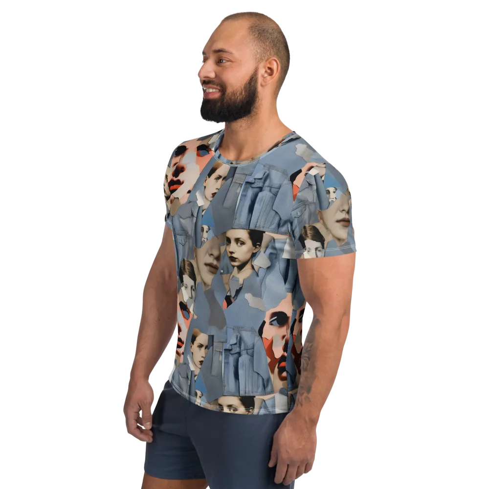 Blue Jean Mirage on Men's Athletic T-Shirt — Left