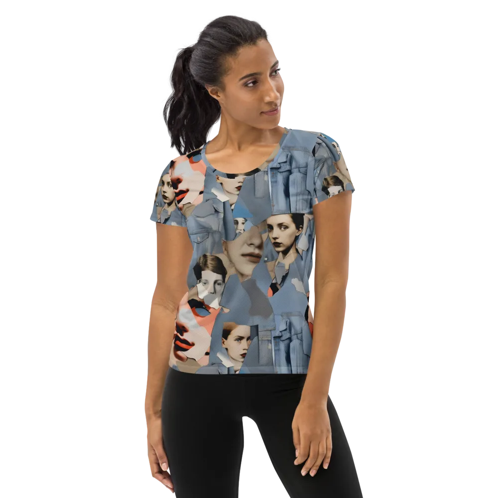 Blue Jean Mirage on Women's Athletic T-Shirt — Front