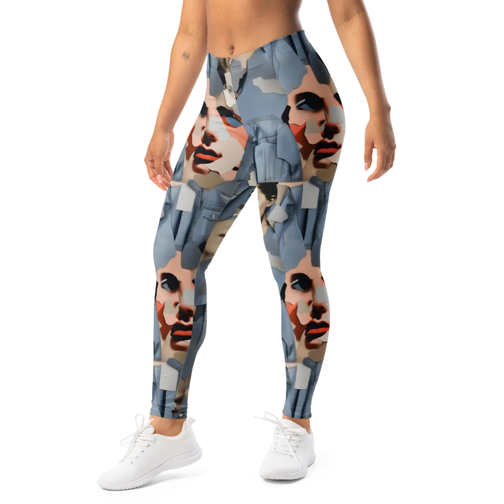 Blue Jean Mirage on Leggings — Left Front