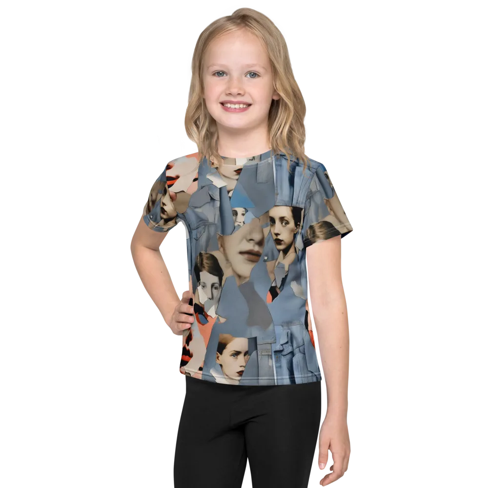 Blue Jean Mirage on Kids Crew Neck T-Shirt — Front