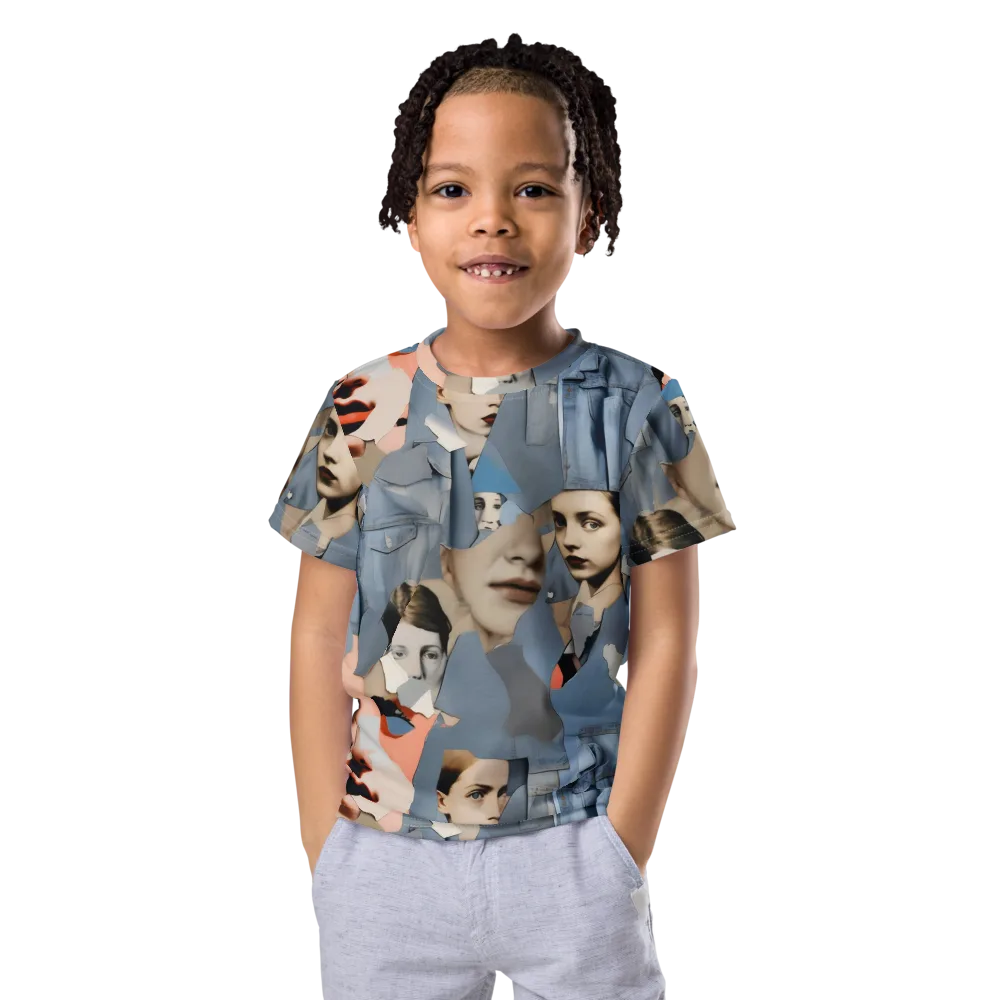 Blue Jean Mirage on Kids Crew Neck T-Shirt — Front
