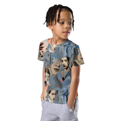 Blue Jean Mirage on a Kids Crew Neck T-Shirt