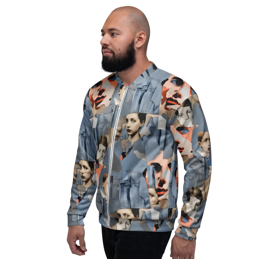 Blue Jean Mirage on Bomber Jacket — Left