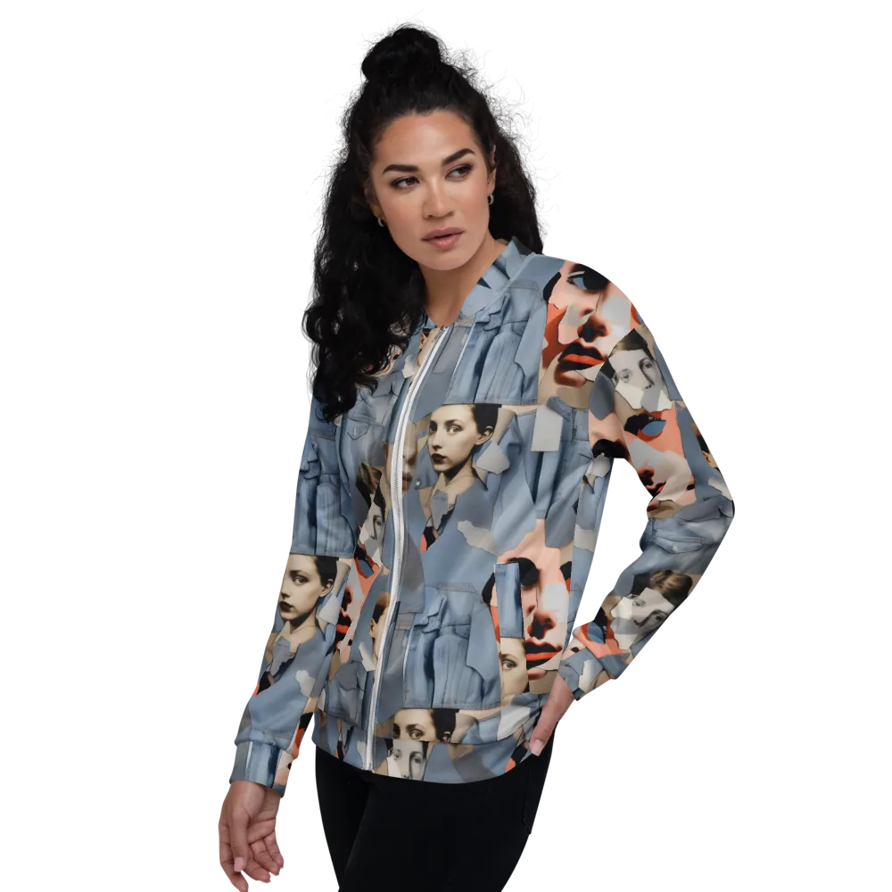Blue Jean Mirage on Bomber Jacket — Left