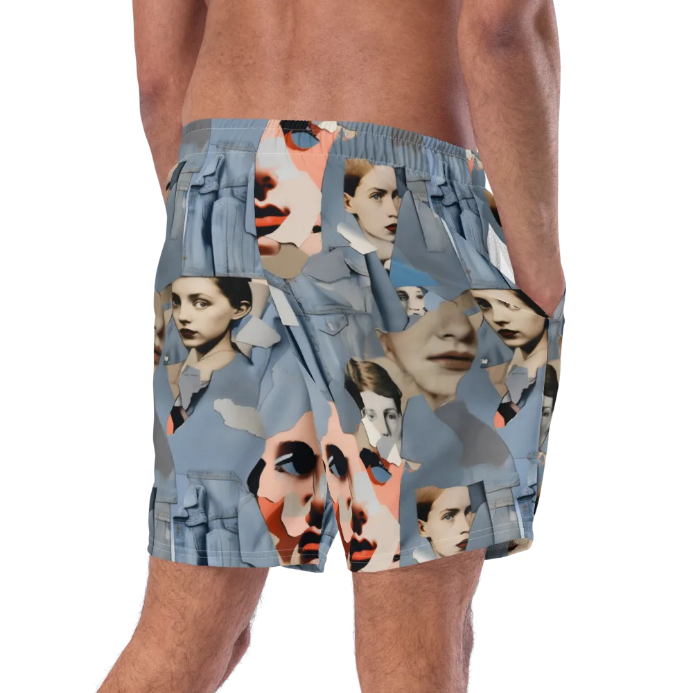 Blue Jean Mirage on Swim Trunks — Right Back