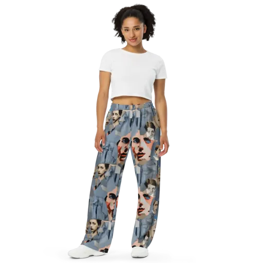 Blue Jean Mirage on a Wide-Leg Pants