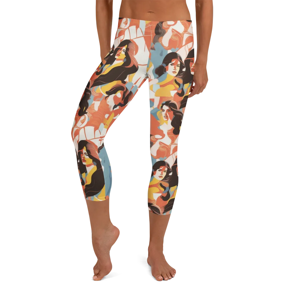 Coral Cabaret on Capri Leggings — Front