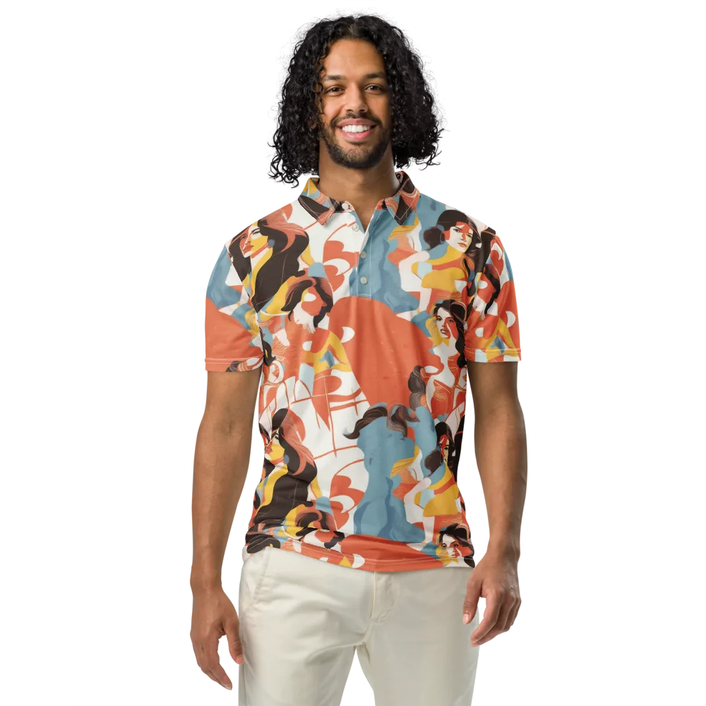 Coral Cabaret on Men's Slim Fit Polo Shirt — Front
