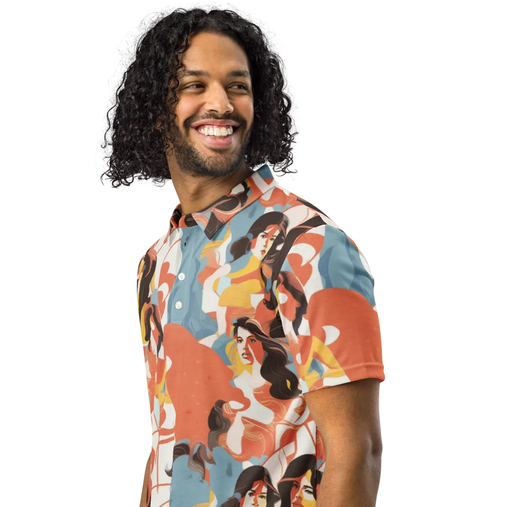 Coral Cabaret on Men's Slim Fit Polo Shirt — Left Front