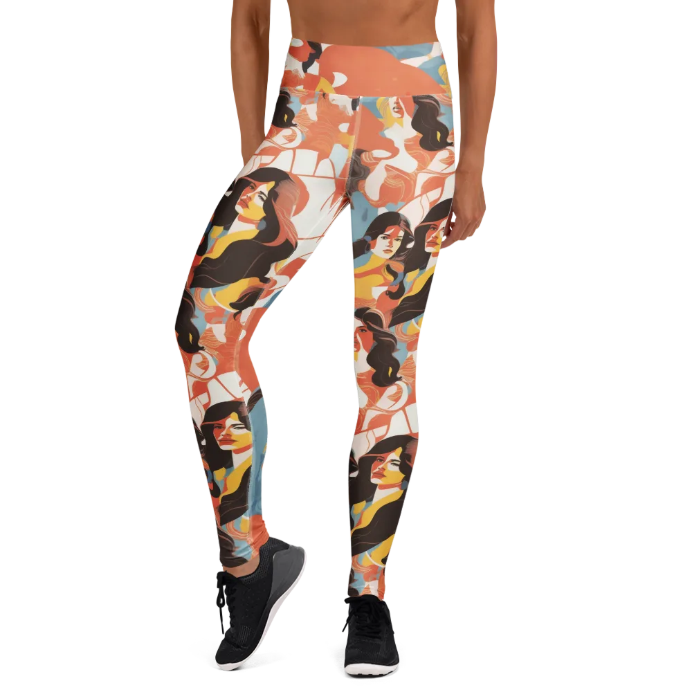 Coral Cabaret on Yoga Leggings — Front