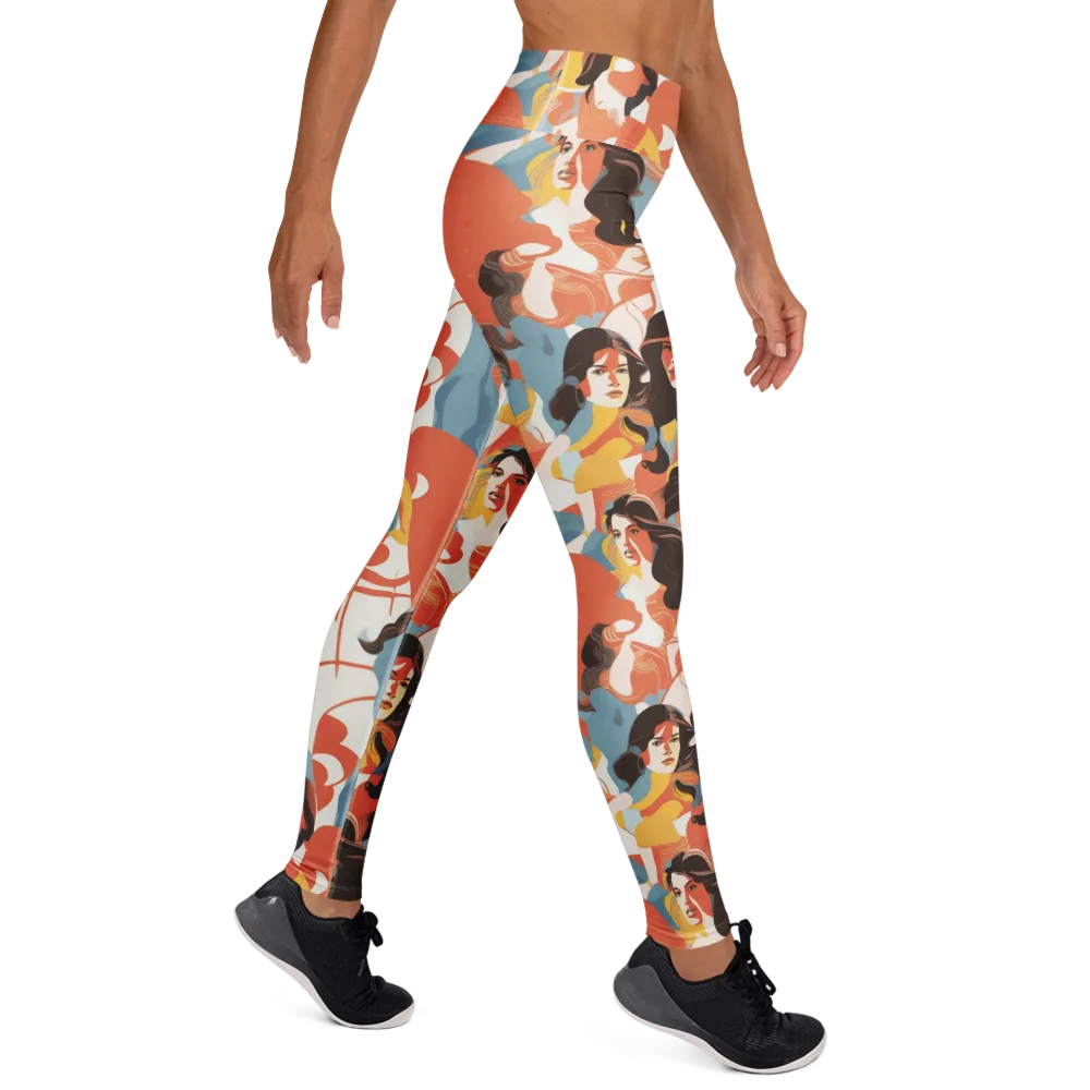 Coral Cabaret on Yoga Leggings — Right