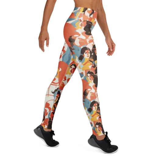 Coral Cabaret on a Yoga Leggings