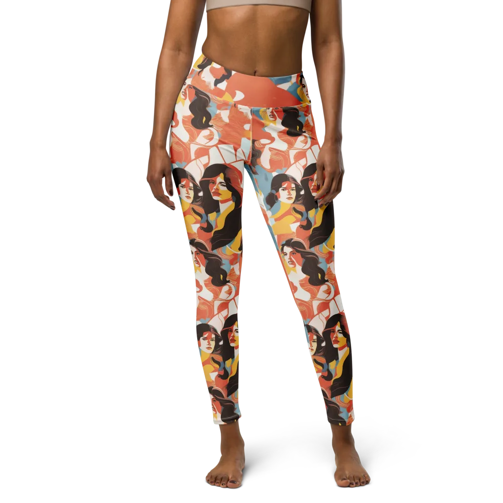 Coral Cabaret on Yoga Leggings — Front