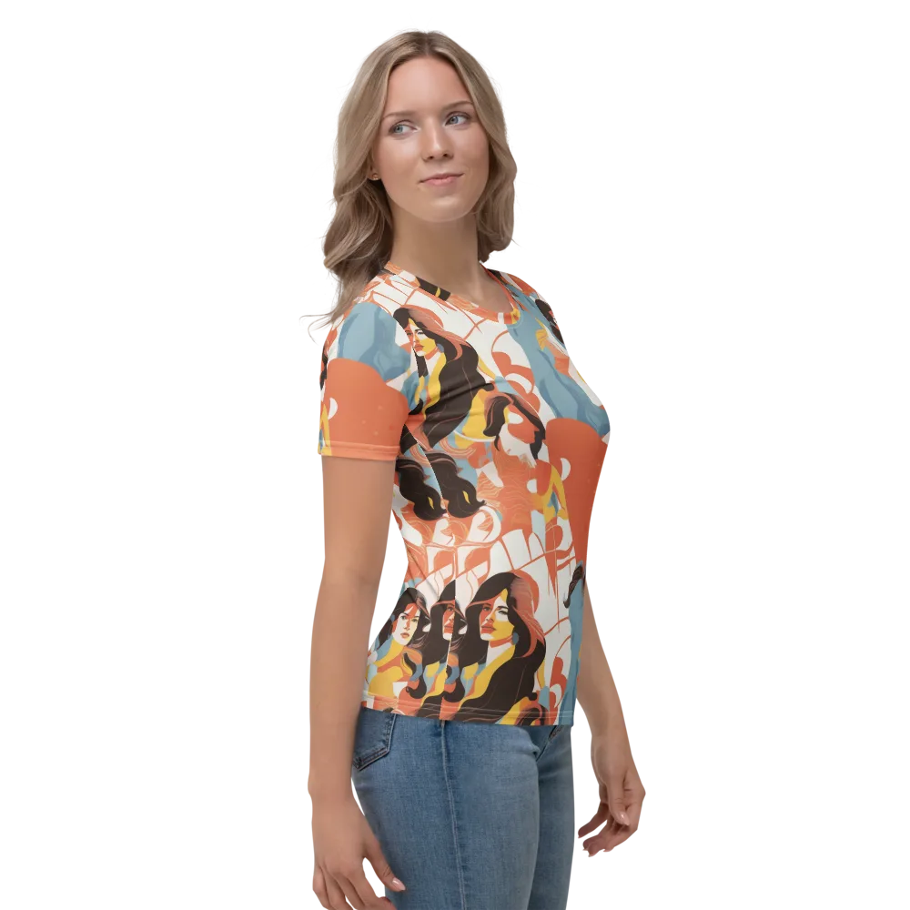 Coral Cabaret on Women's Crew Neck T-Shirt — Right