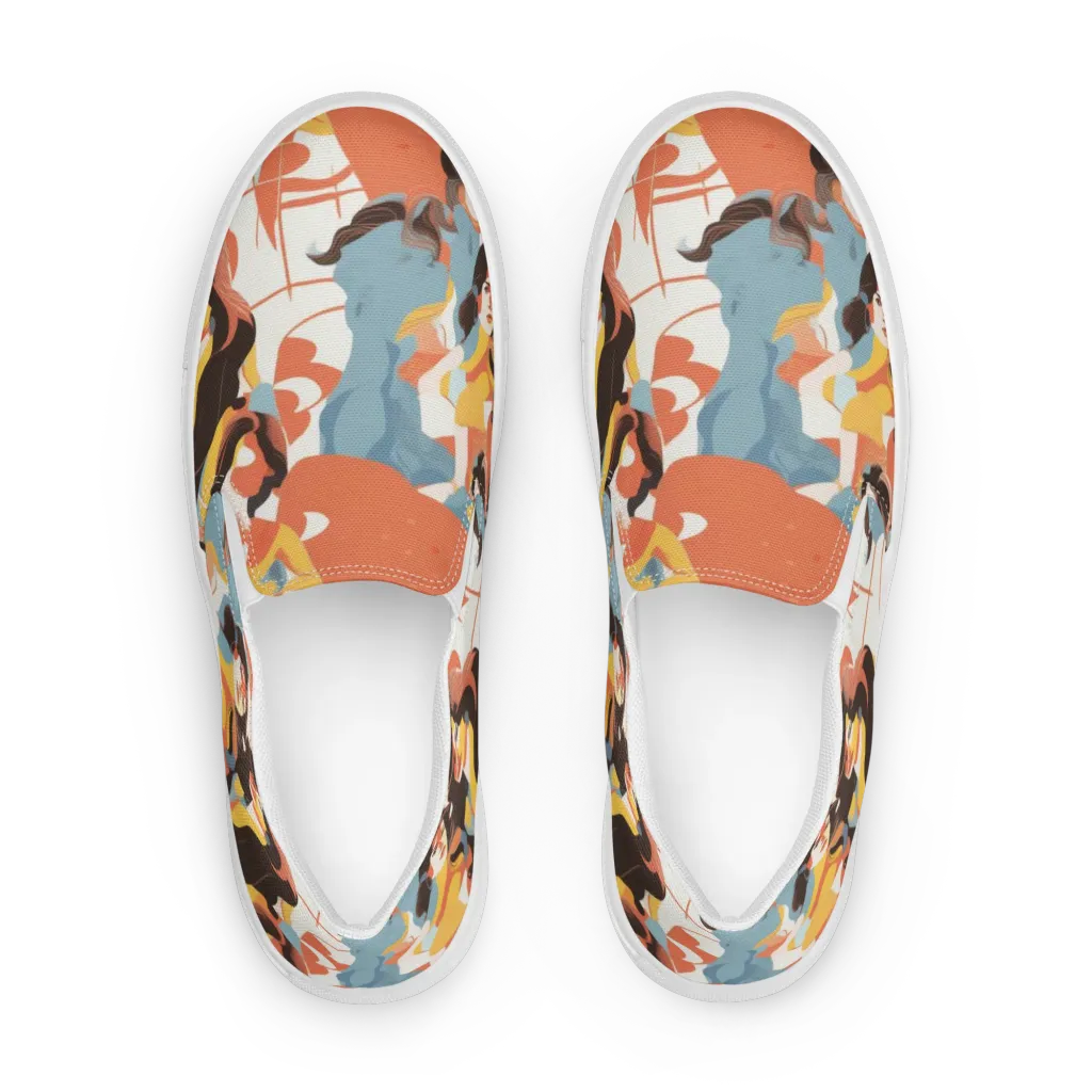 Coral Cabaret on Men's Slip-On Canvas Shoes — Front