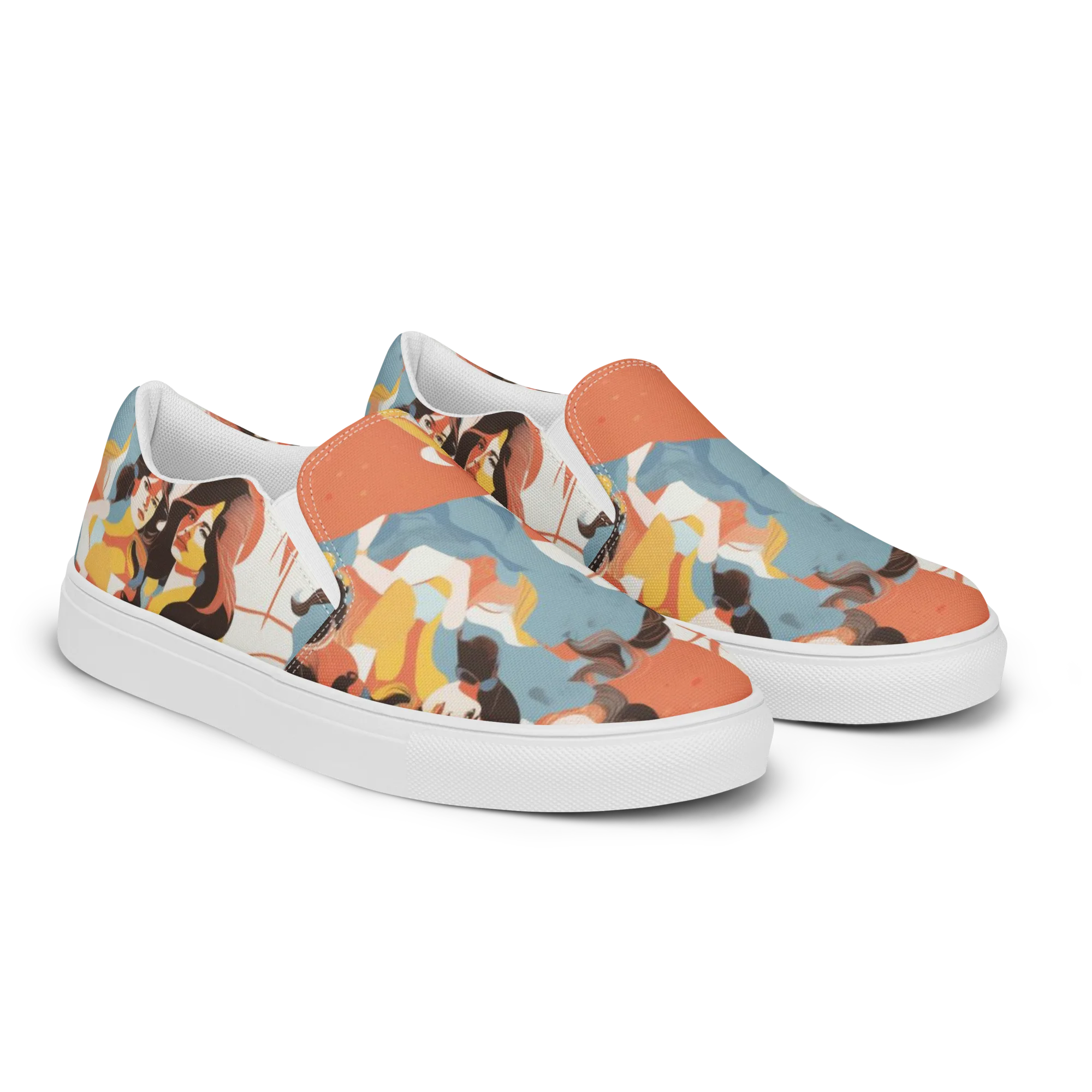 Coral Cabaret on Men's Slip-On Canvas Shoes — Right Front