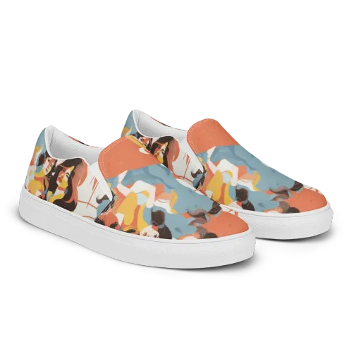 Coral Cabaret on a Men's Slip-On Canvas Shoes