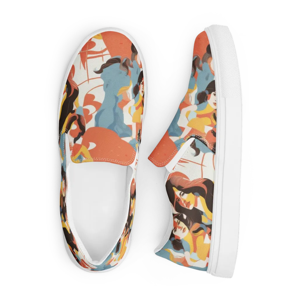 Coral Cabaret on Men's Slip-On Canvas Shoes — Front
