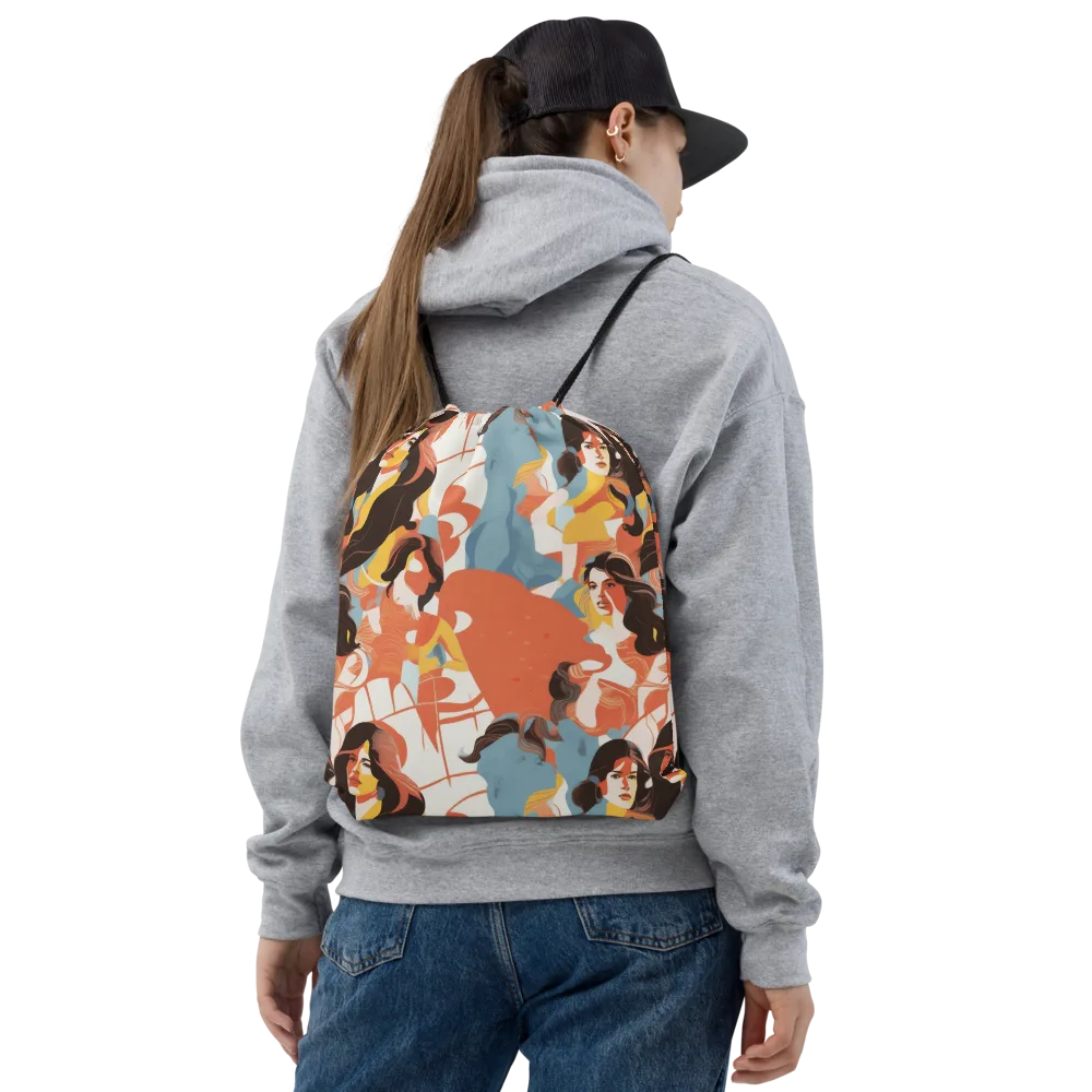 Coral Cabaret on Drawstring Bag — Front
