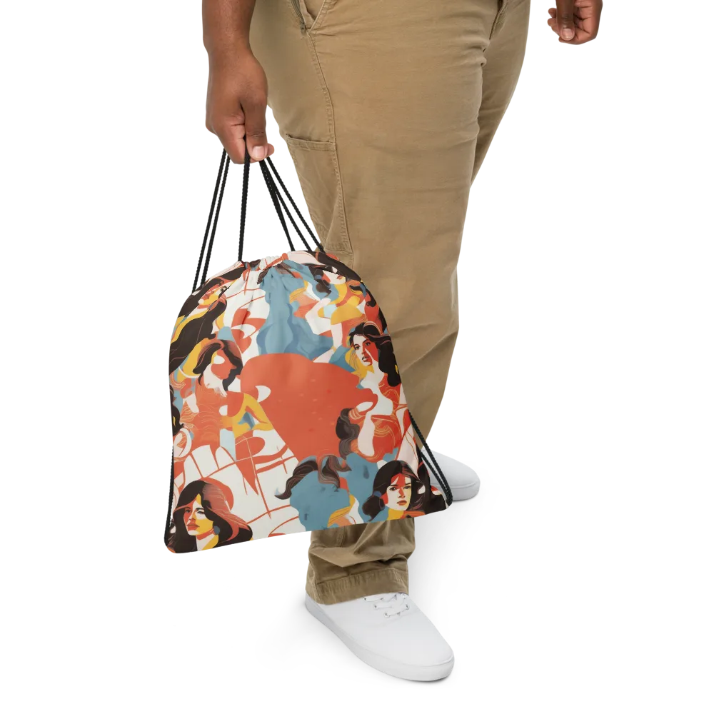 Coral Cabaret on Drawstring Bag — Front