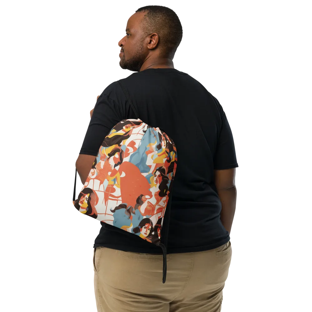 Coral Cabaret on Drawstring Bag — Front