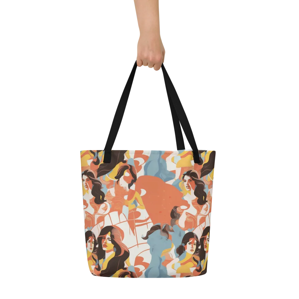 Coral Cabaret on Large Tote Bag W/ Pocket — Front