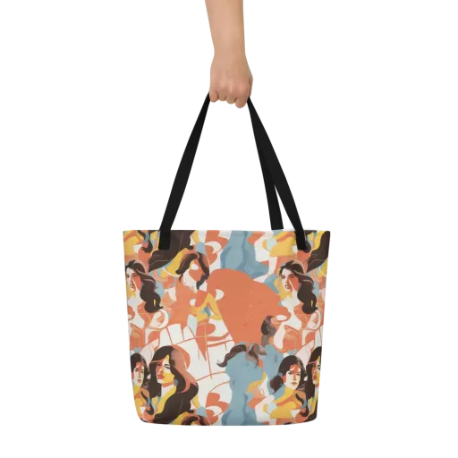 Coral Cabaret on a Large Tote Bag W/ Pocket