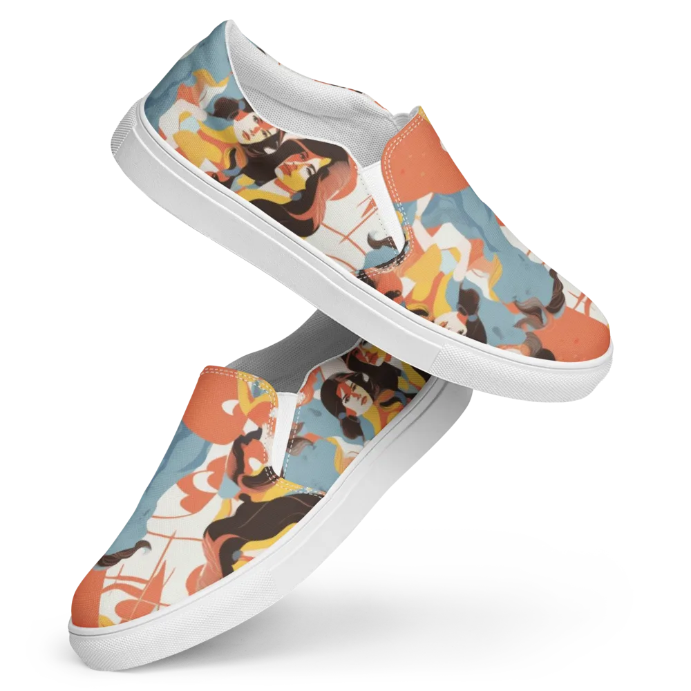 Coral Cabaret on Women's Slip-On Canvas Shoes — Front